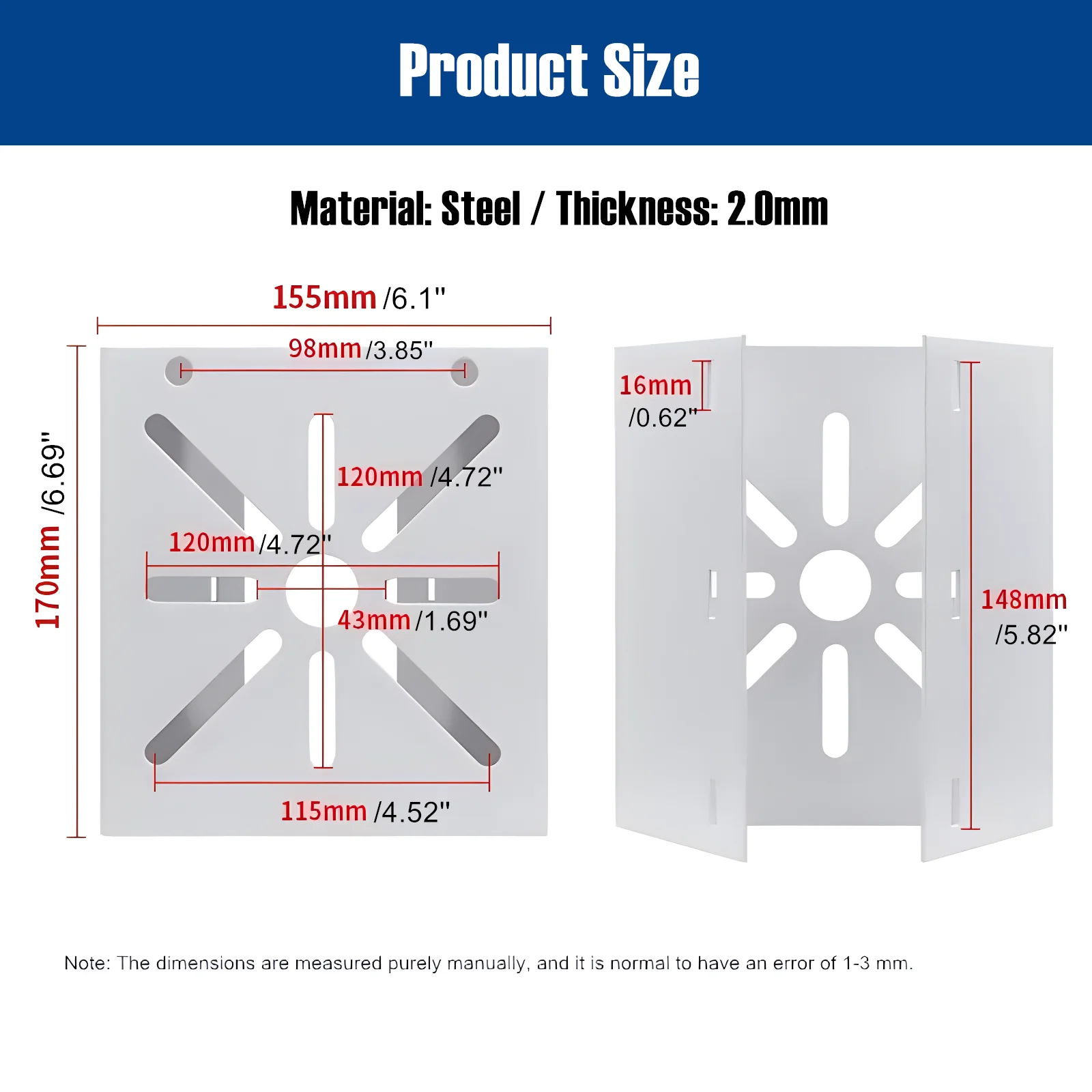 Security Surveillance Camera Hoop Bracket Pole Mount Holder Thickened Medium Monitoring Holding Column Support Steel Hoop Plate