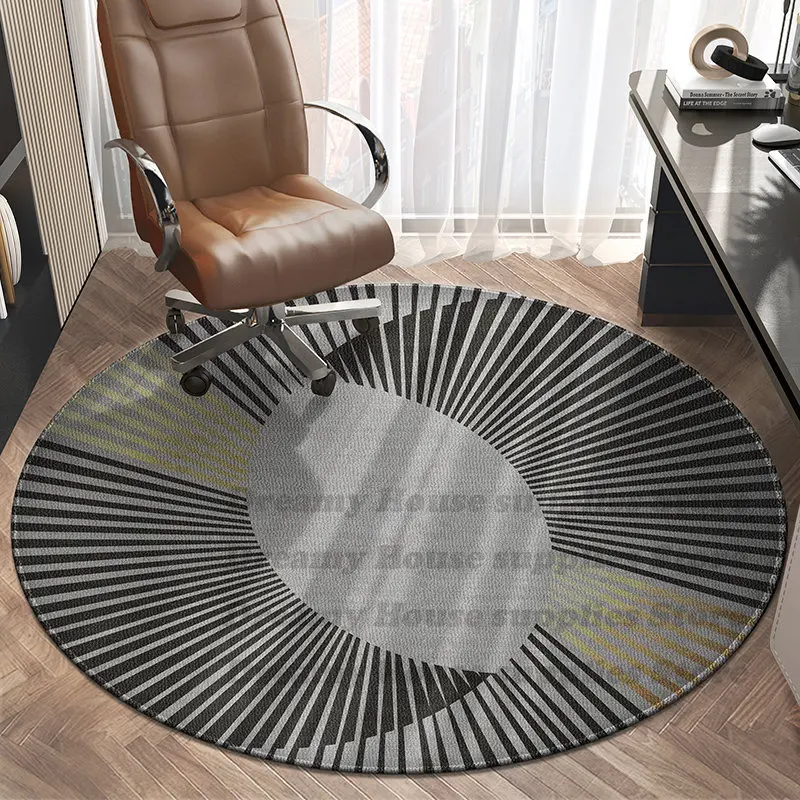 NONE Runde Teppiche Drehstuhl-Bodenmatte Runde Teppiche für Wohnzimmerdekoration Heim-Schlafzimmer-Dekor Teppich Sofa Couchtische Flächenteppich 5