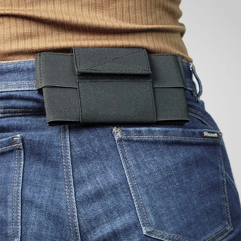 

Multi Layer Elastic Waist Phone Bag Concealed Phone Compartment Ultra Portable Spacious Storage Adjustable Fit Unisex Design For