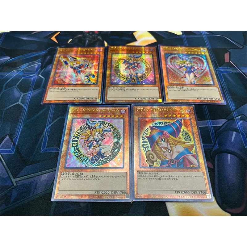 Anime Yu-Gi-Oh DIY ACG Tabletop Battle Games Laser Cards Toys for boys Black Magician Girl Collectible Cards Birthday Present