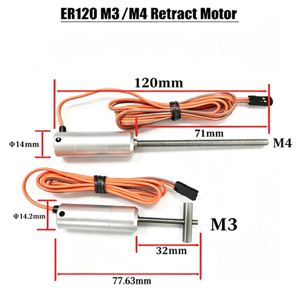 Full Metal Electric Retract Motor JP Hobby ER120 ER150 ER200 for RC Plane DIY Parts
