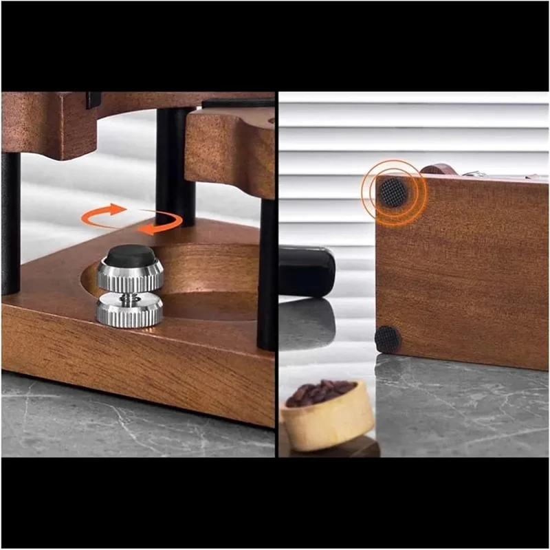 ABRG-Basis untuk Bubuk Kopi 51/53/58 Mm Pegangan Mesin Kopi Tamper Kain Bubuk Palu Rak Penyimpanan Kayu Solid