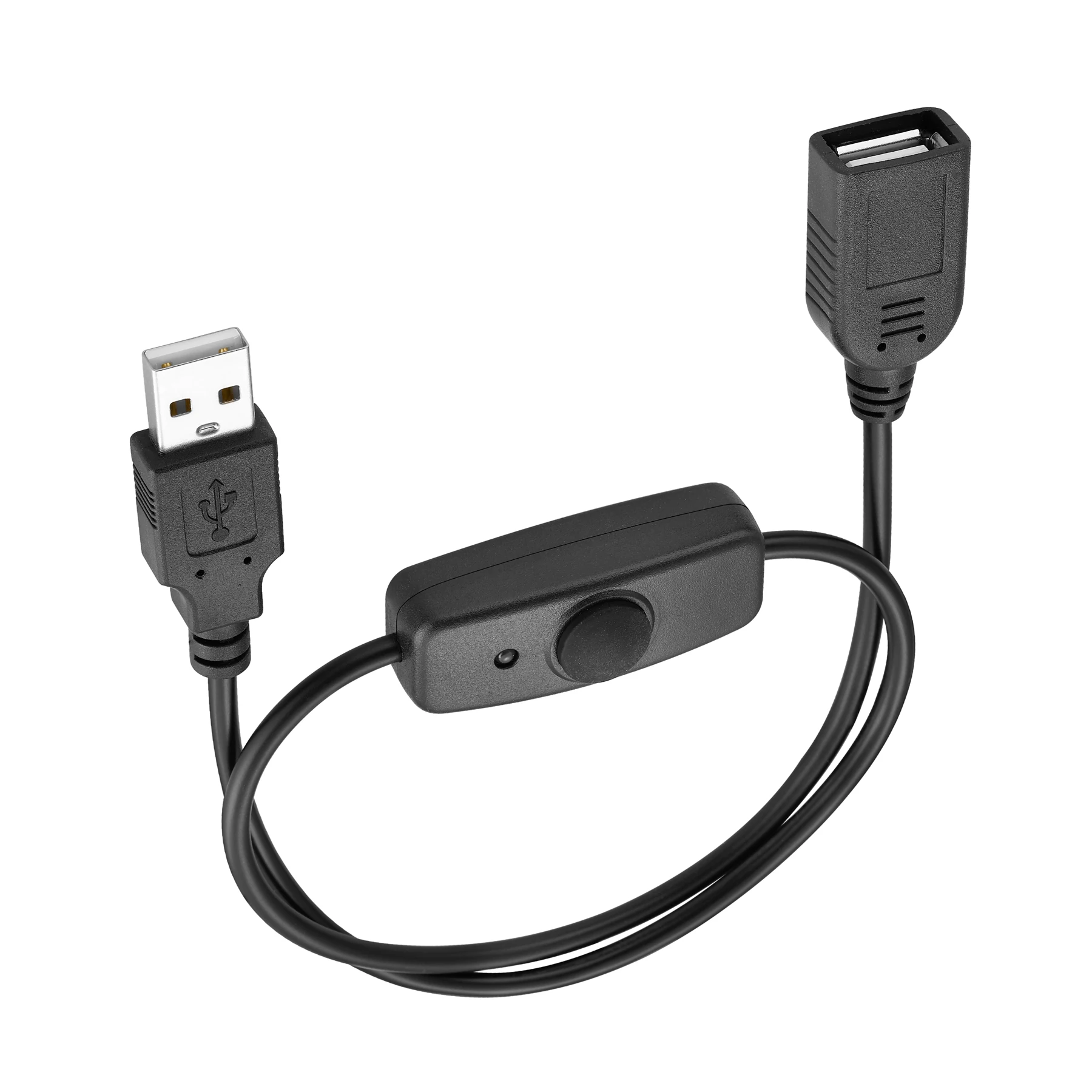 Bochara USB 2.0 Type A Male to Female Extension Cable With ON OFF Switch Indicator Light Shielded 50cm 1m