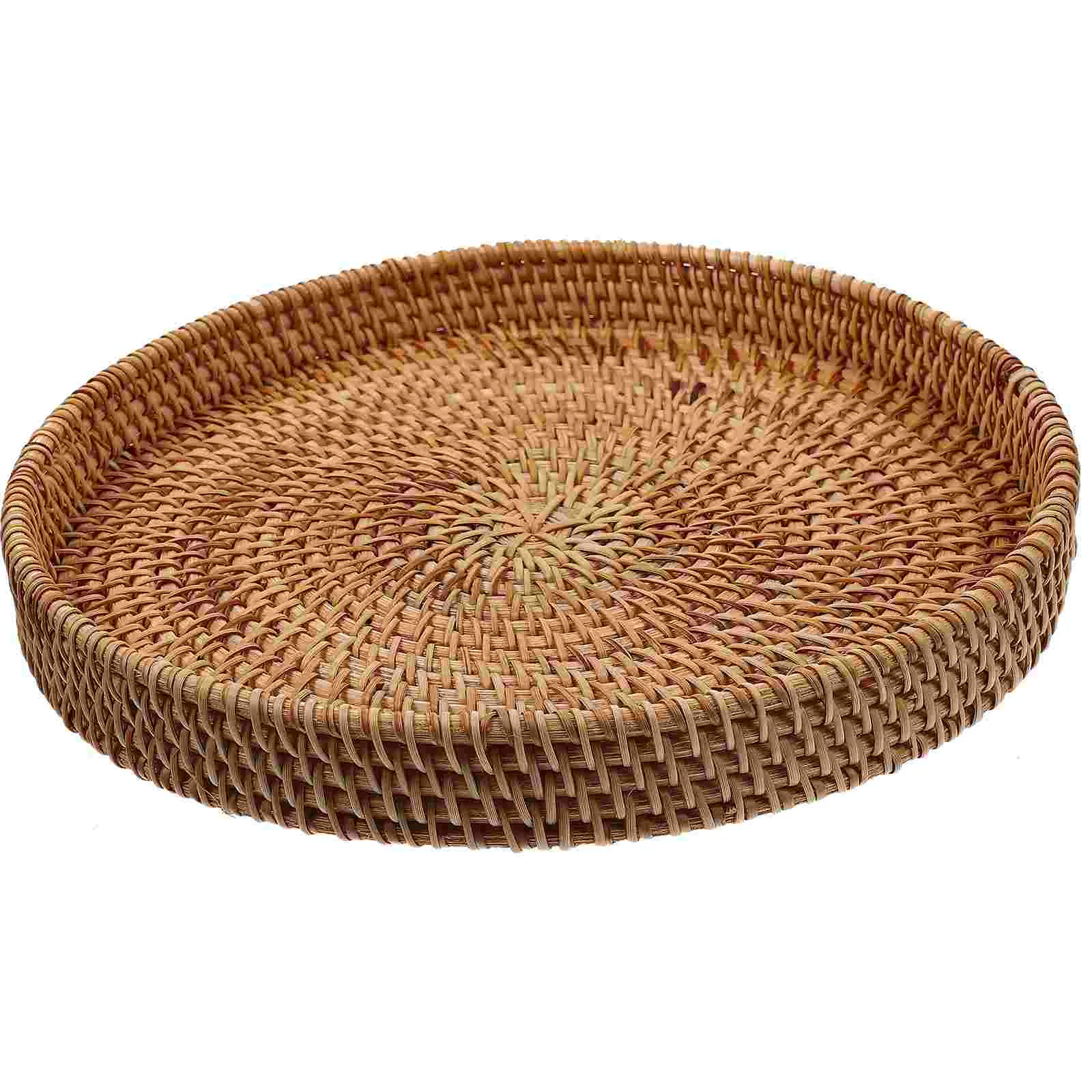 Multifunction Rattan Storage Basket Food Tray Woven Bread Multi-function Coffee