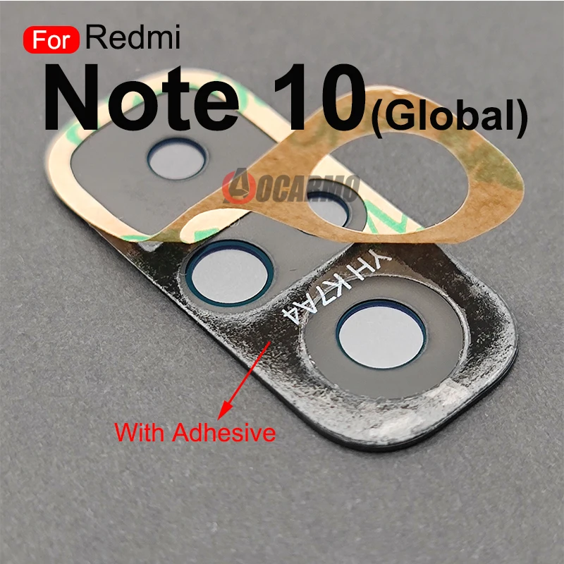 1Pcs For Xiaomi Redmi Note 10 Global Back Camera Lens With Frame and Sticker Replacement Parts