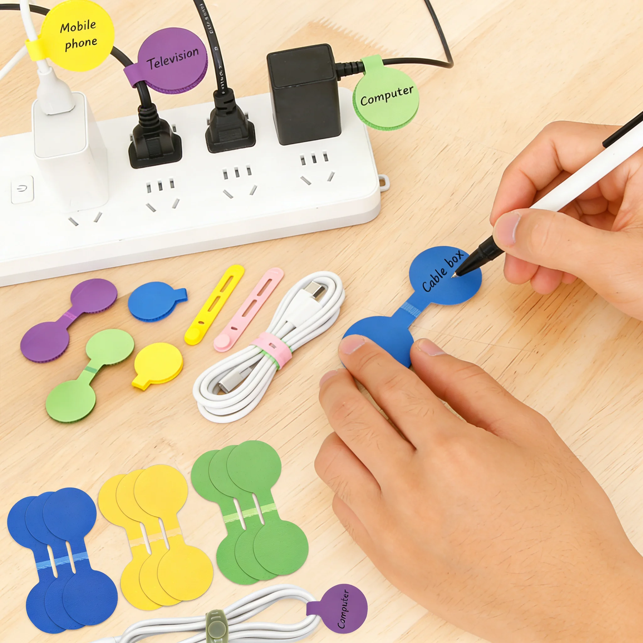 Color-Coded Cord Marker Tie Labels