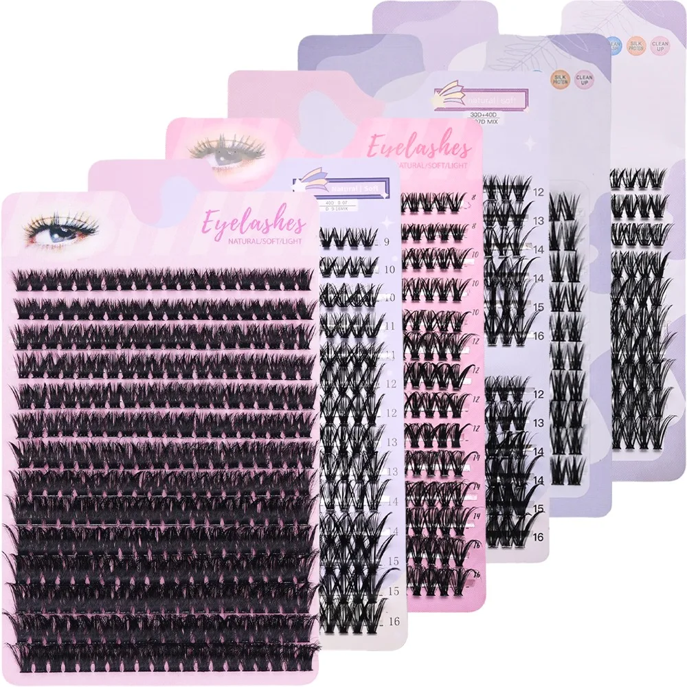 Cluster Lashes DIY Lash Extension D Curl Individual Mix Length Reusable Natural Thick Soft Lightweight False Eyelashes
