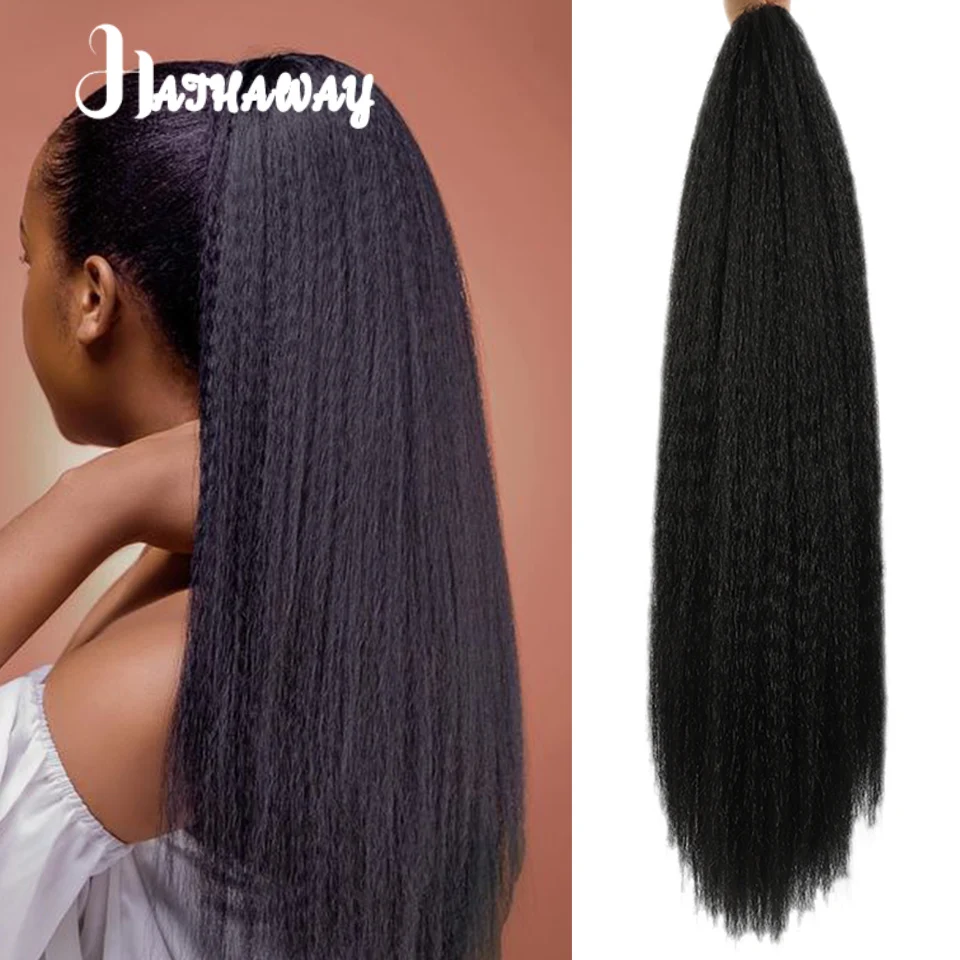 Synthetic Wigs With Long Straight Hair Ponytails Female Wigs With Ponytails Black Ponytails Are Put In The Hair For Daily Wear