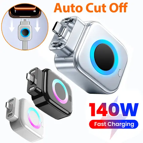 USB C Phone Fully Charged Intelligent Separator Type-C 140W Fast Charging Adapter Phones Full Charge Auto Power Cut Off Charger