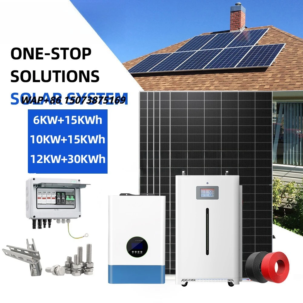 Complete Solar Energy System 5KW 15KW Suitable for Home, Complete Solar Kit with Photovoltaic Panel System, Battery and Inverter
