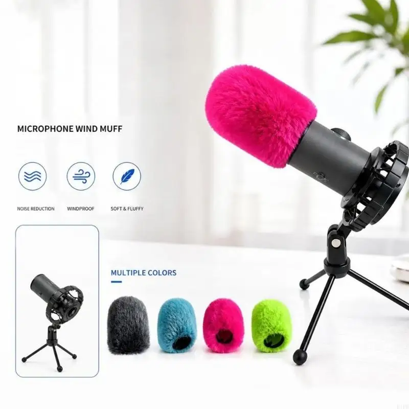 E1PF Soft Pile Wind Muff for 658 Model Mic Windscreen Stretch Opening for Recording