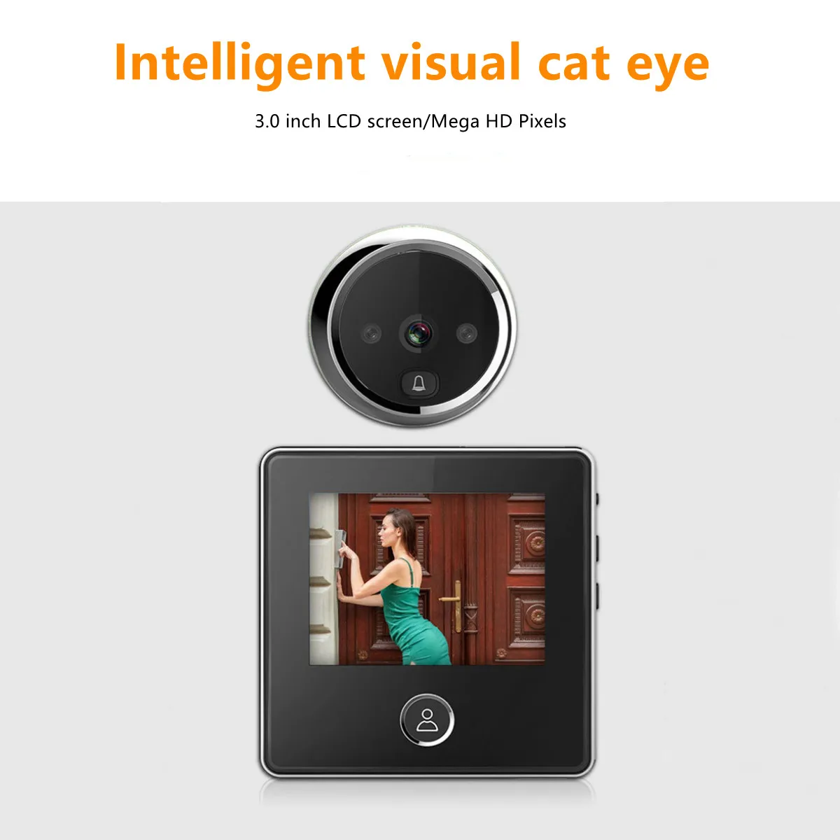 DD2 3.0 inch LCD Electronic Camera Doorbell 120 Degree Angle Infrared Night Vision Home Security Eye Peephole Viewer Door Bell