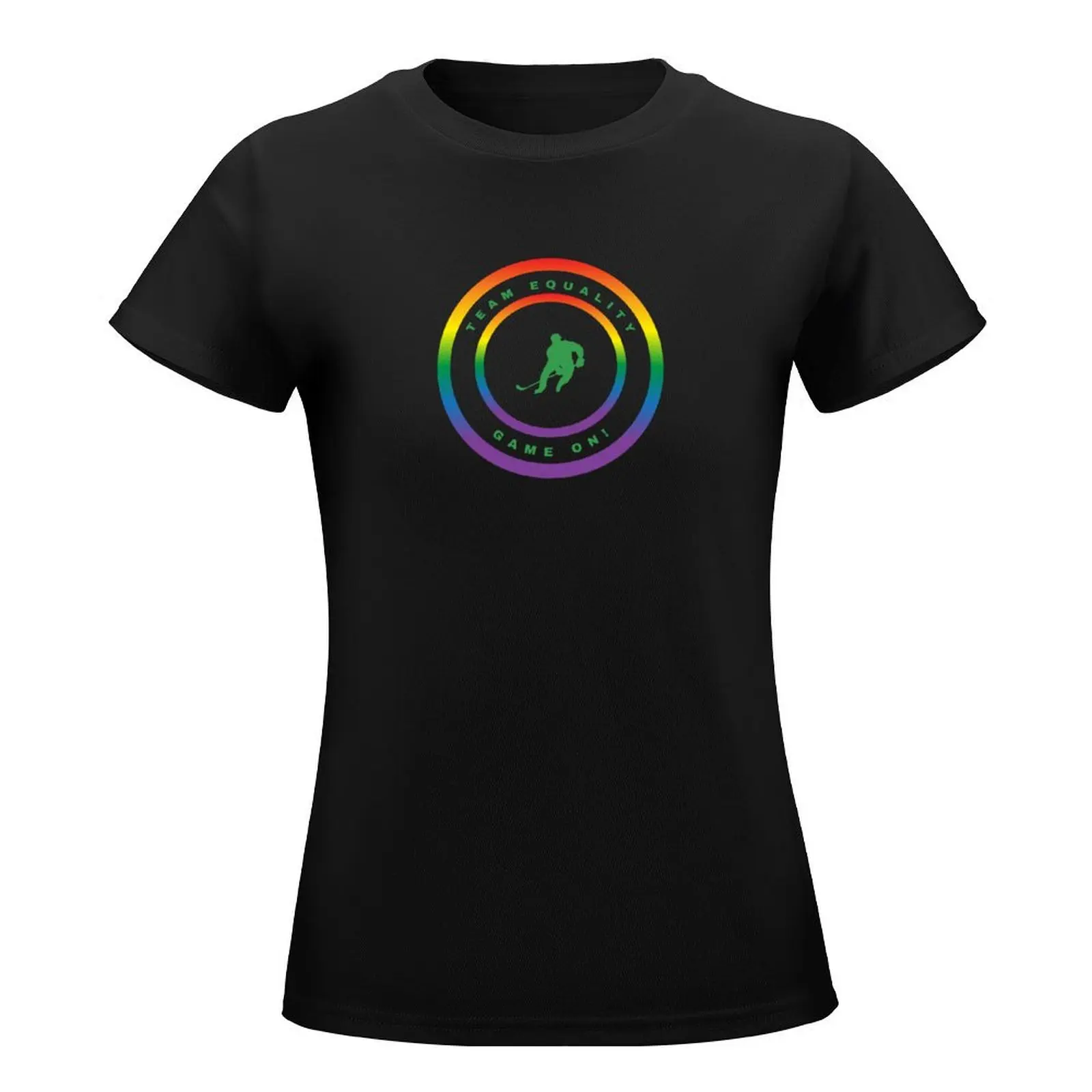 LGBTQ Ice Hockey. LGBTQ Ice Hockey Sport Slogan, Team Equality Game On T-Shirt sweat hippie clothes Woman clothes