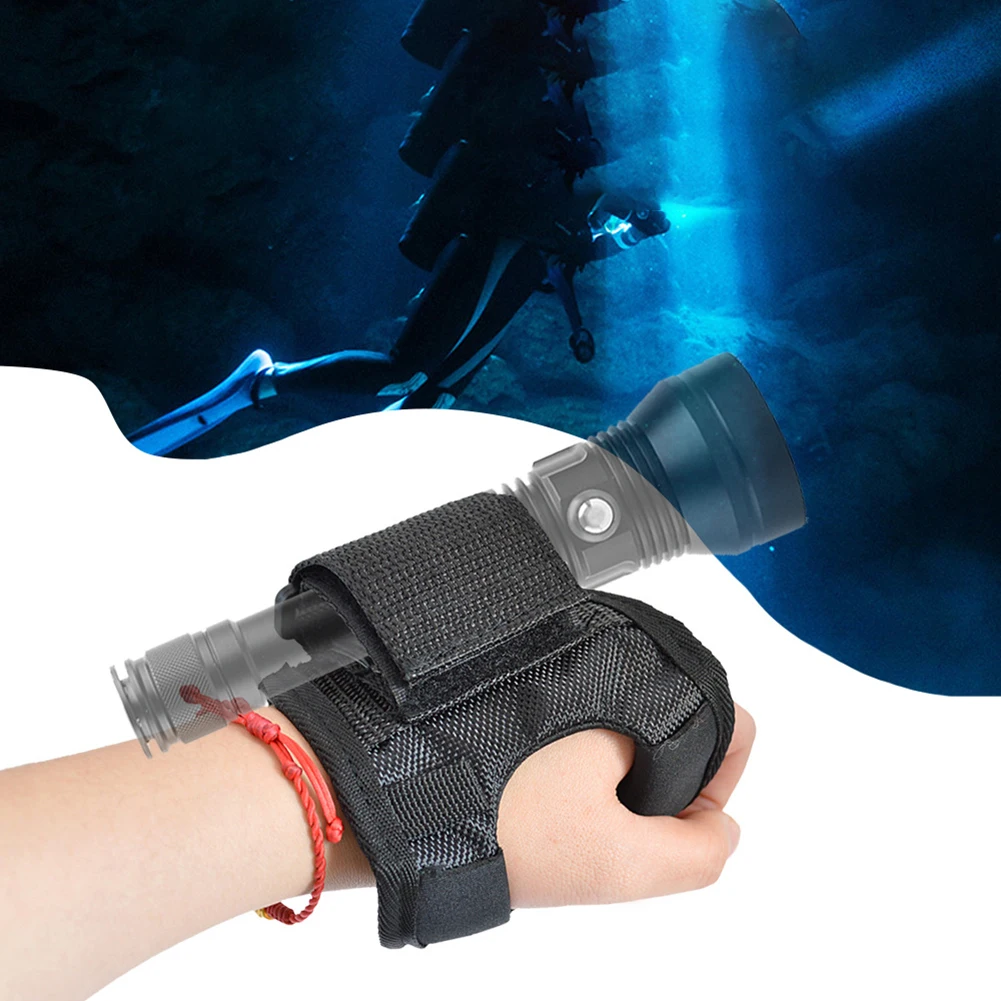 Diving Flashlight Anti-slip Fixing Sleeve Outdoor Lighting Magic Tape Wrist Strap Glove Torch Protective Holder Diving Gear