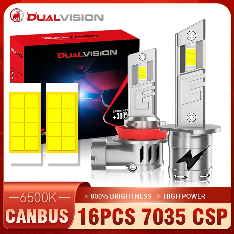 

BULLVISION H13 9008 H3 LED Headlights CANBUS H7 H4 H1 H11 H8 HB3 9005 HB4 9006 H9 1:1 6500K Car Light 8035 CSP Fog Lamp 12V 24V