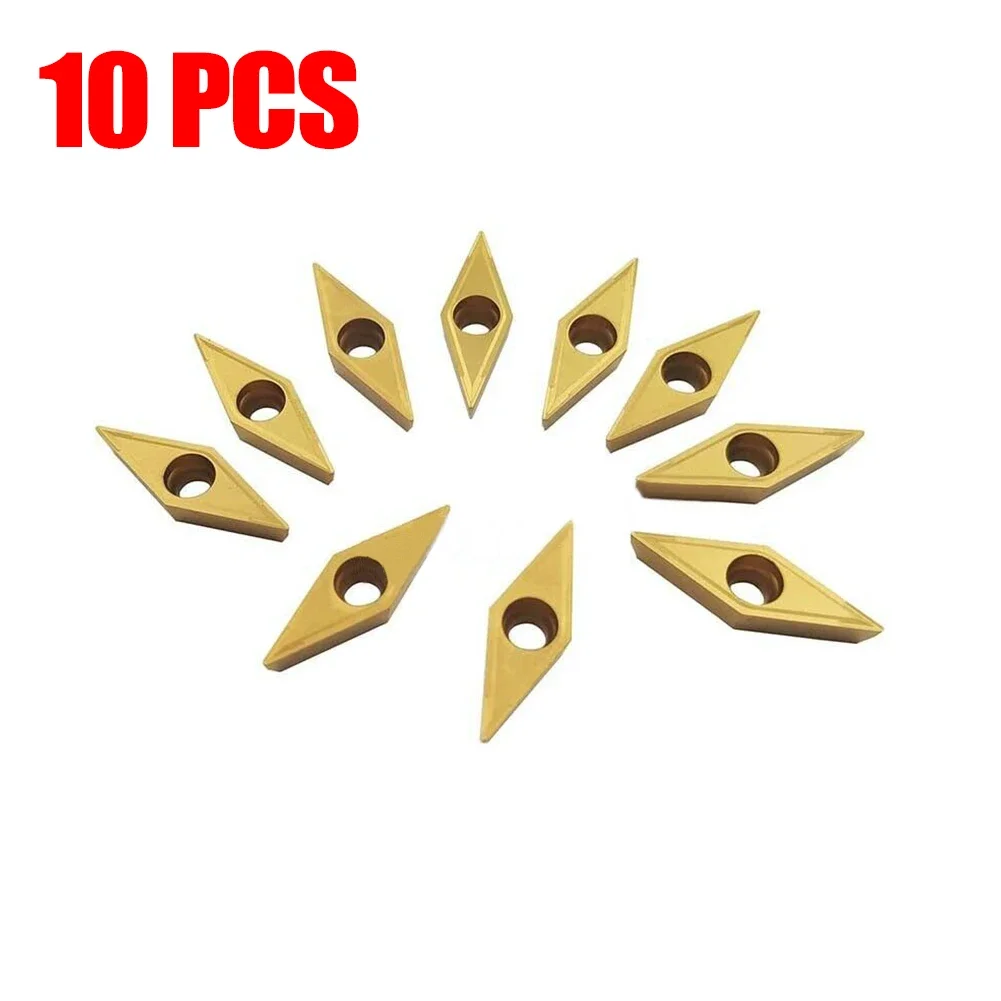 Accessori Inserto Set di ricambio Utensile per tornitura VCMT 160404   VCMT331 10 pezzi inserti in metallo duro raccordi per tornio dorato