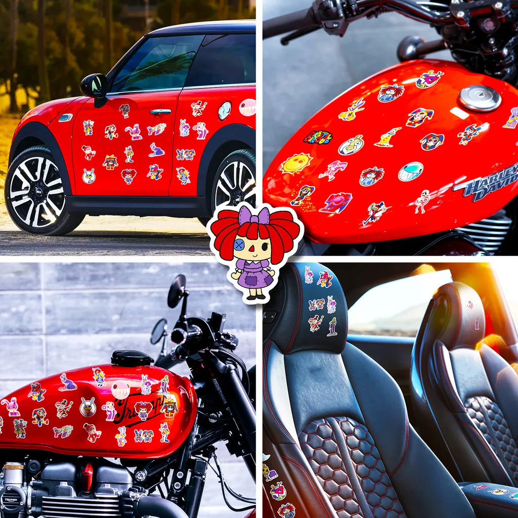 50PCS Cartoon The Amazing Digital Circus Waterproof Graffiti Stickers for Helmet Bicycle Hand Account Pencil Case Decals