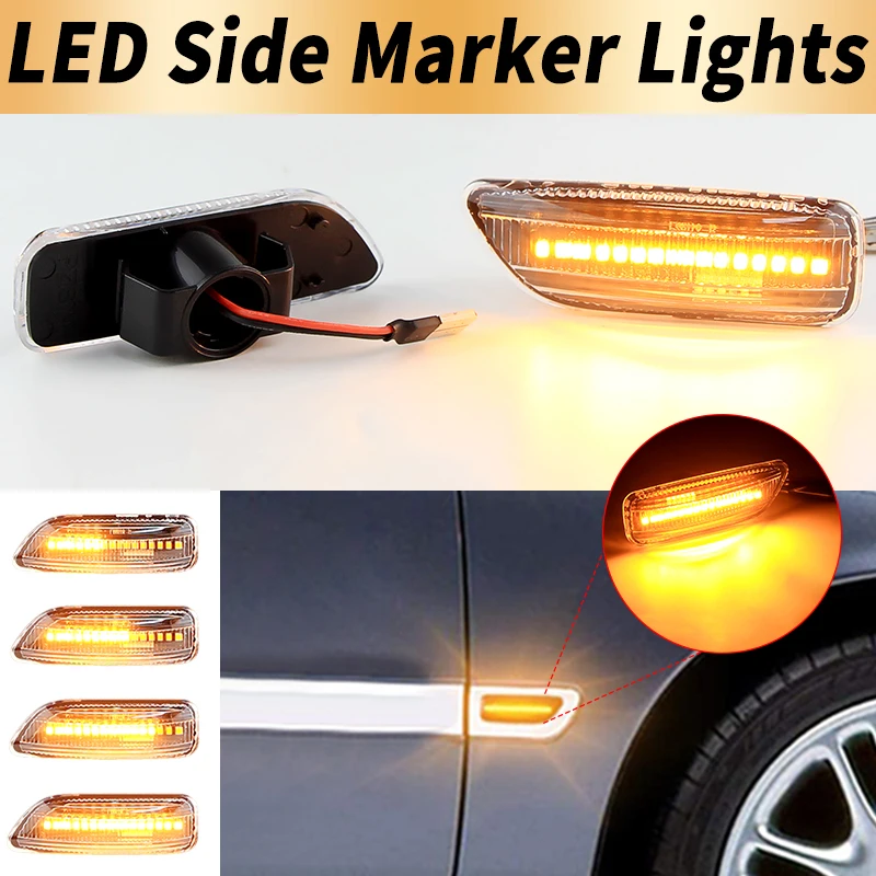 

2PCS Canbus For Volvo S80 99-06 V70 00-08 XC70 01-07 XC90 03-up Amber LED Dynamic Side Marker Turn Signal Lights Car Accessories