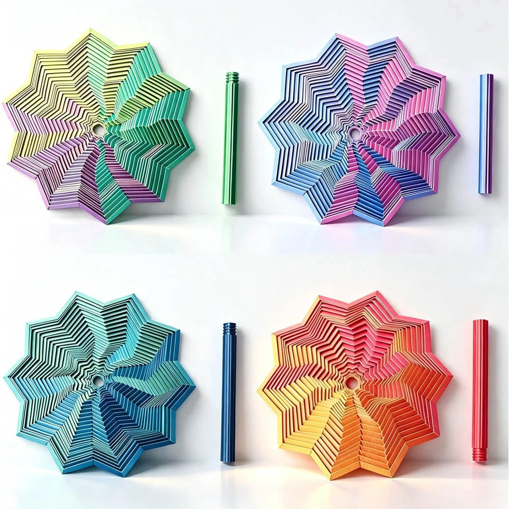 Board Game Print - 12CM 3Dプリント拡張感覚フィジェットポリゴン視覚錯覚六角形渦巻きスパイラルオーナメントストレス解消ボードゲーム