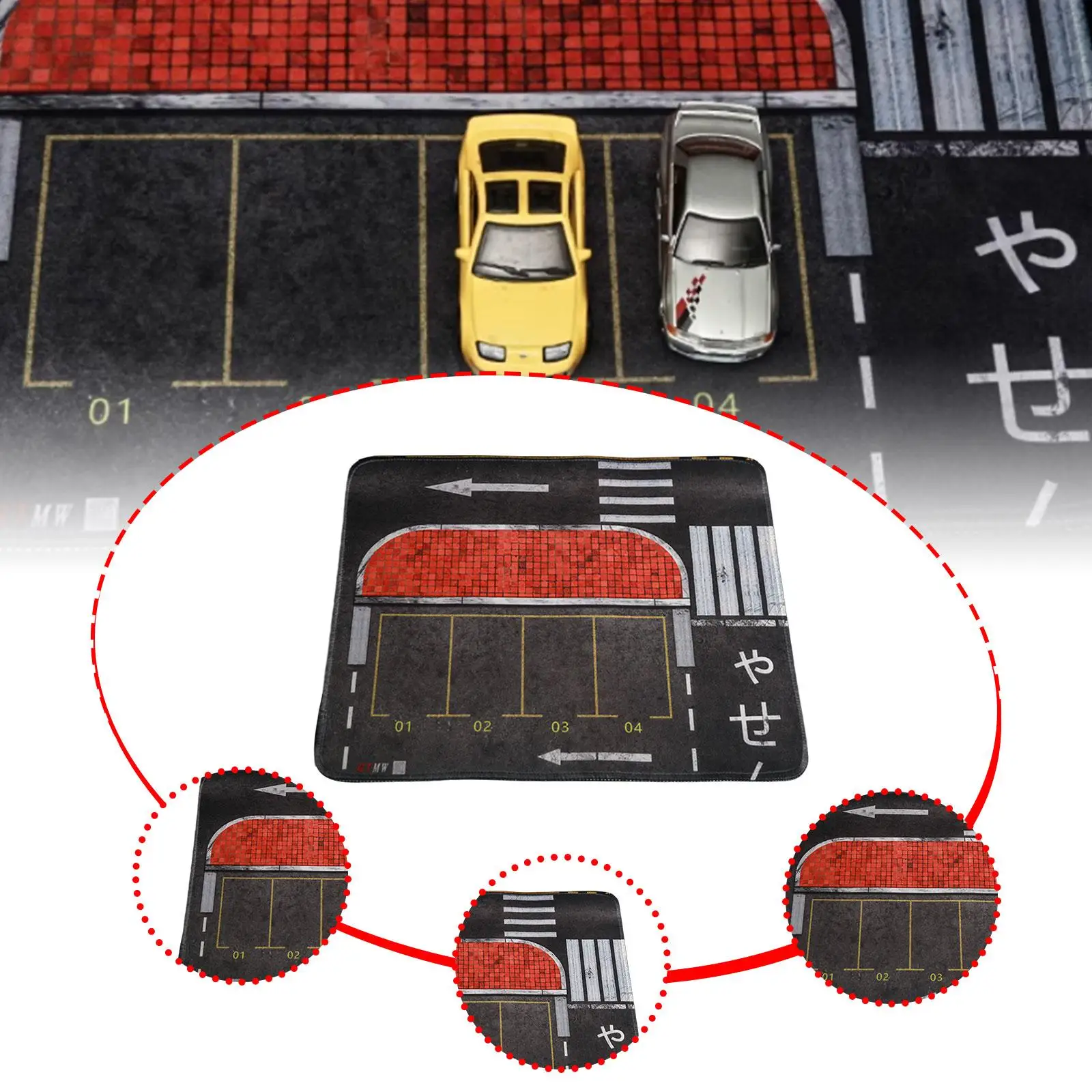 

1:64 Scale Underground Garage Parking Lot 12 Inchx10 inch Nonslip Desktop Rolled up for Children Parking Garage Mouse Pad