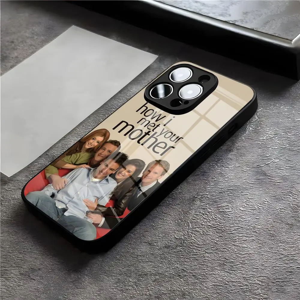 Capa de Celular How I Met Your Mother (HIMYM) para iPhone 17 Air 16 E Pro Max 15 14 13 Mini 12 Pro 11 Max Plus - Capa de Vidro Preta