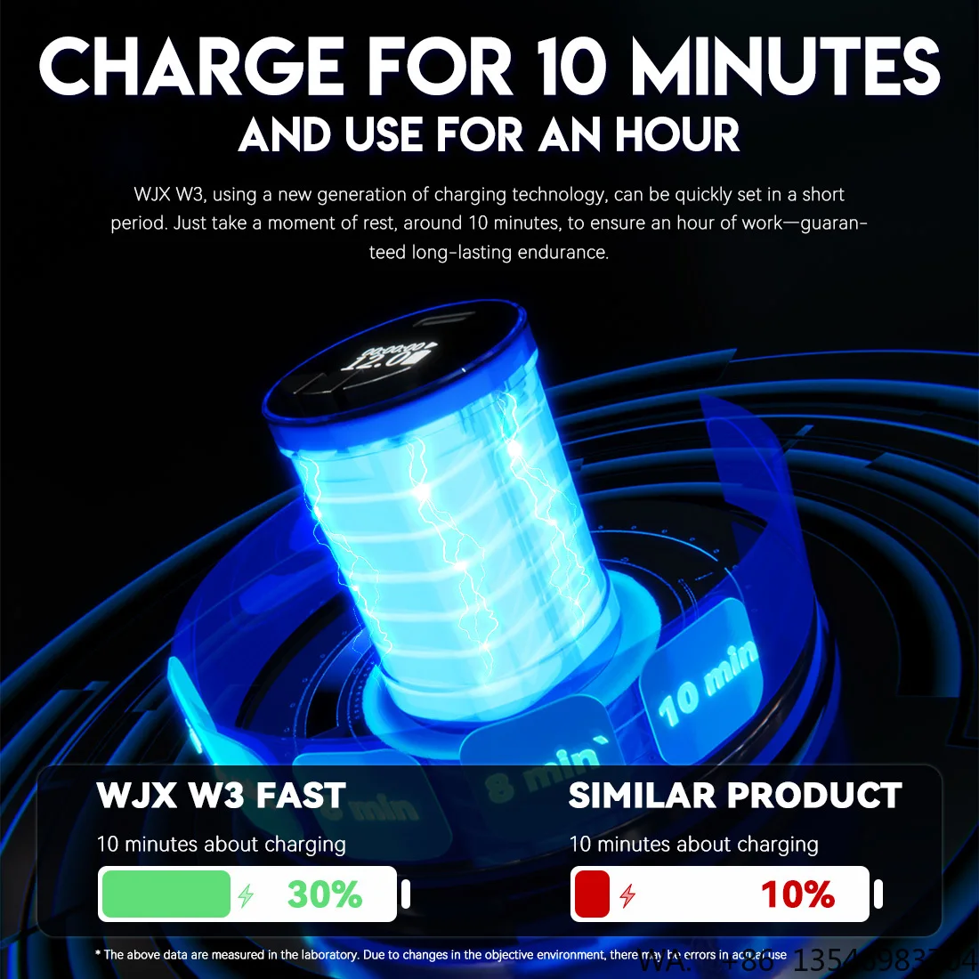 WJX W3 2-in-1 Adjustable Strokes (2.4-4.2mm) Coreless Motor Aluminum Alloy Wireless Double Battery Fast Charge Permanent Tattoo