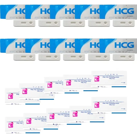 EGENS 20pcs HCG Tester One-Step Over 99% Accuracy 10pcs Test Stick Ans 10pcs Test Card Household Urine Measuring Rapid Response
