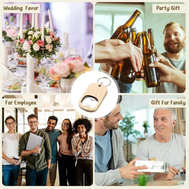 Wooden Corkscrew Keychain Blank For Engraving DIY Gift Wedding Birthday Party Favor-Best Selling