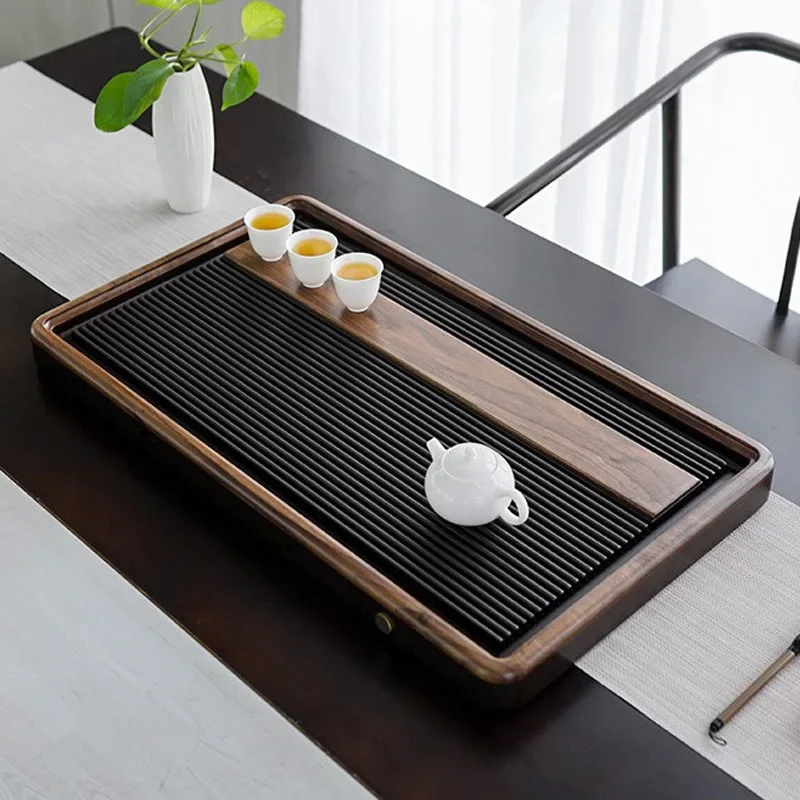 High-end bakelite tea tray imported from Germany for household use North American walnut tea table New Chinese dry brewing kung