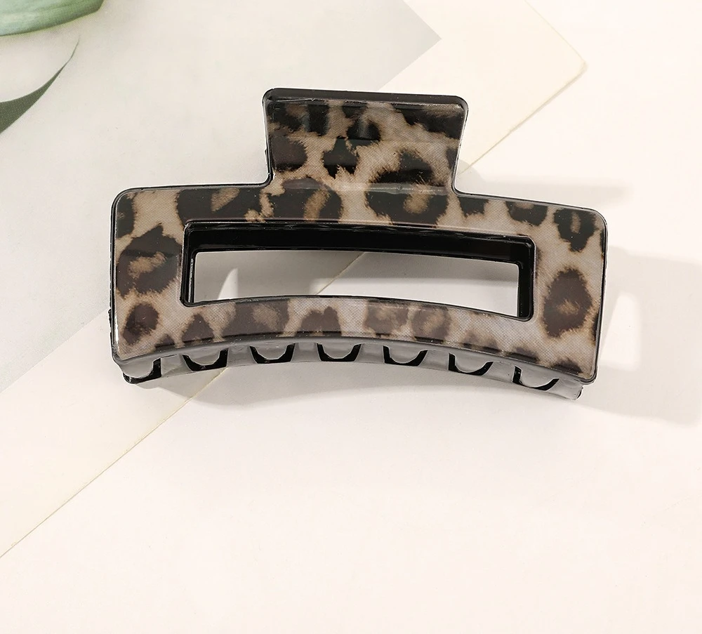 Muweordy جديد خلات مخلب كليب ليوبارد مشبك شعر كبير هندسي الجوف مربع كراب مشبك شعر للنساء فتاة إكسسوارات الشعر #3