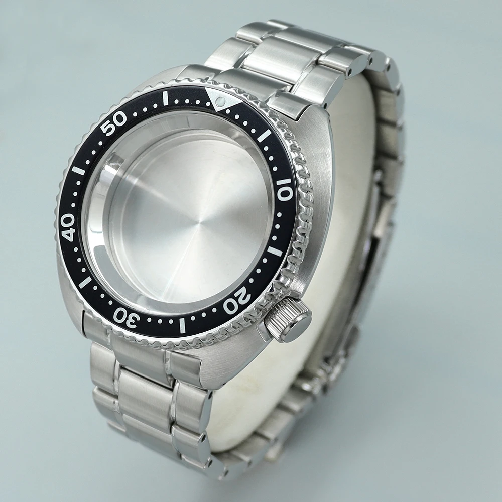 

45mm Watch Case Bracelet With Sapphire Crystal For NH35 NH36 NH38 movement Watch Repair Tools Parts 28.5mm Dial Mod Big abalone