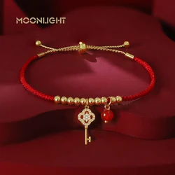 MOONLIGHT Lucky Red Key Bracelet For Women Fashion Jewelry Adjustable Charm Bracelets New Year Christmas Present Wholesale
