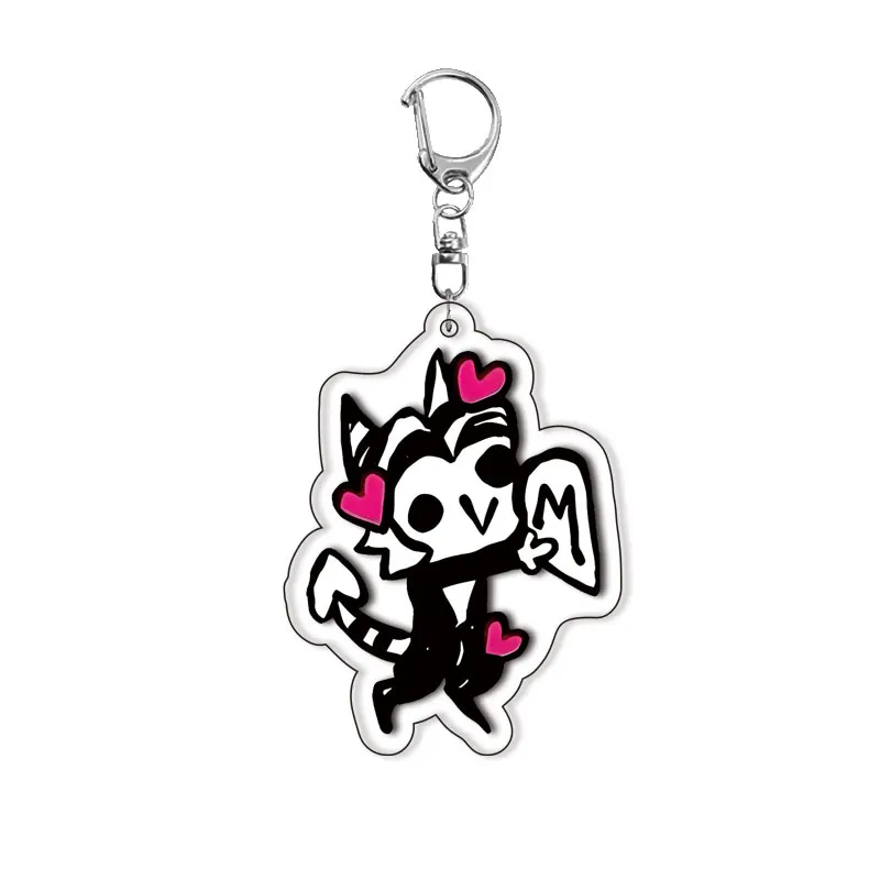 الرسوم المتحركة Hazbin فندق جميع الشخصيات المفاتيح مفتاح سلسلة حلقة للملحقات حقيبة الكرتون قلادة كيرينغ المشجعين الأصدقاء الهدايا