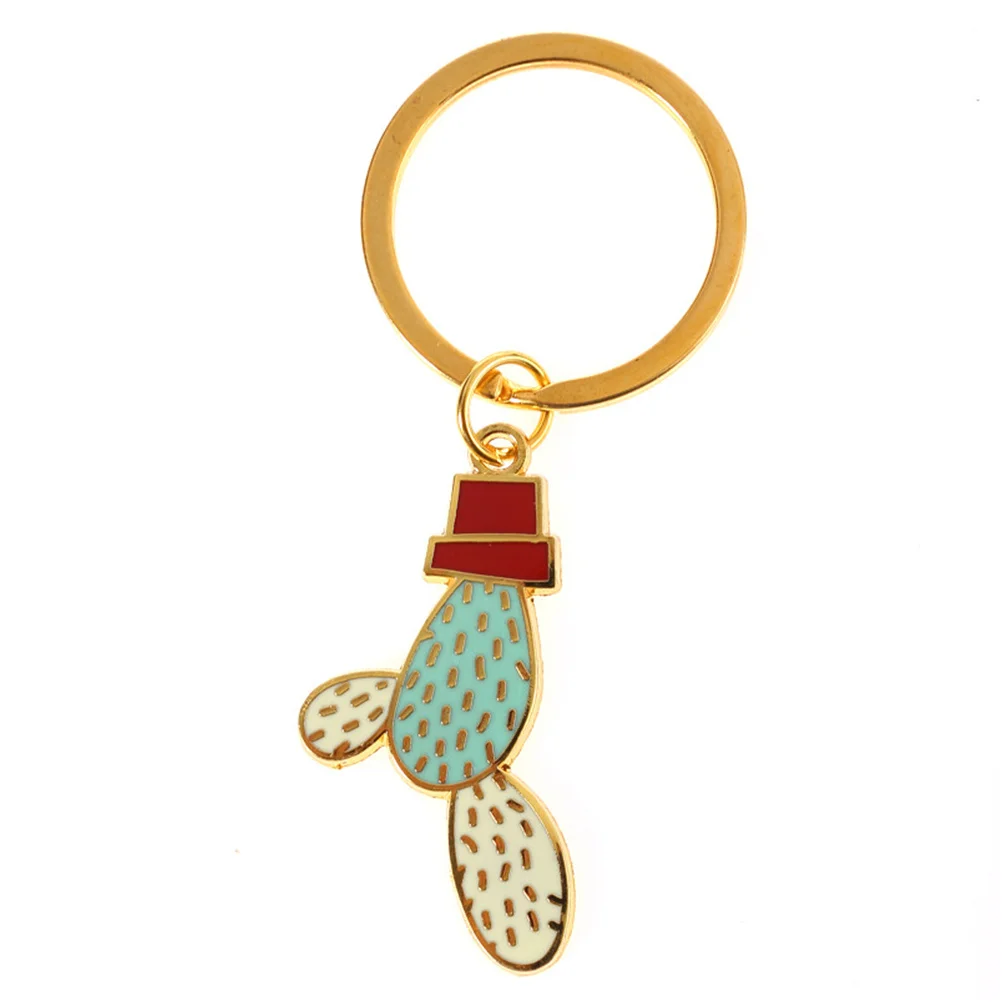 

3Pcs Assorted Color Succulent Cactus Keychain Metal Material Sturdy Clip on Accessory for Keys Handbags Belt Jacket