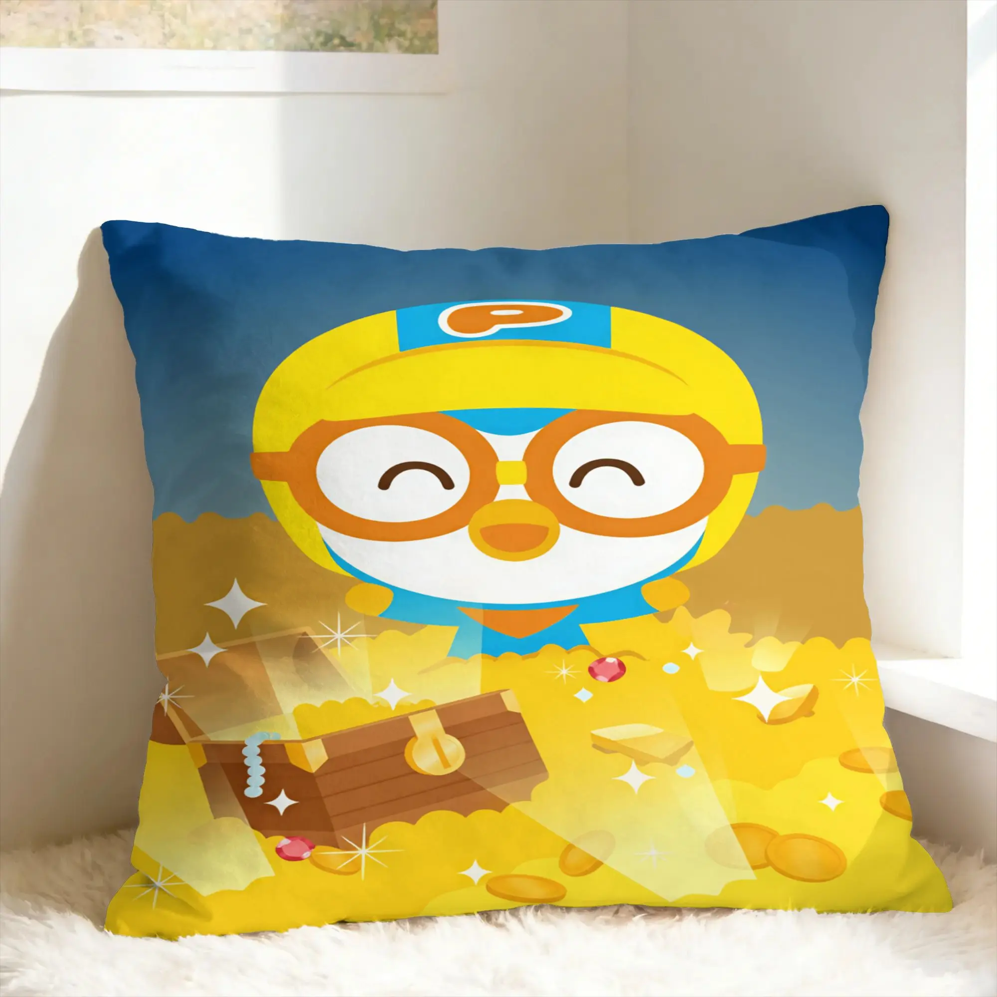 Cartoon P-PororoS Pillow Cover  Soft Cushion Cover Kawaii Pillow Case For Sofa Home Decor
