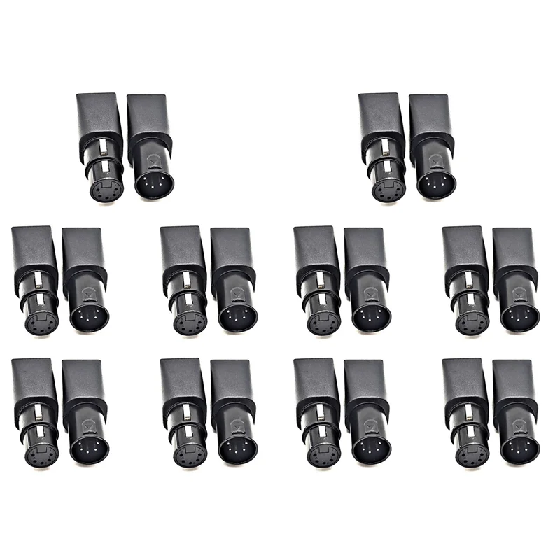 

Qy-10Pair DMX To RJ45 Connector RJ45 Ethernet To 5 Pin XLR DMX Female & Male Adapter For Audio Video
