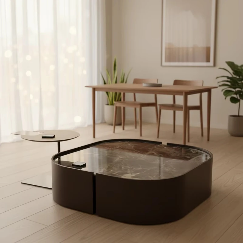 ex-factory price furniture side cabinet gold modern design black coffee table can be ordered in bulk