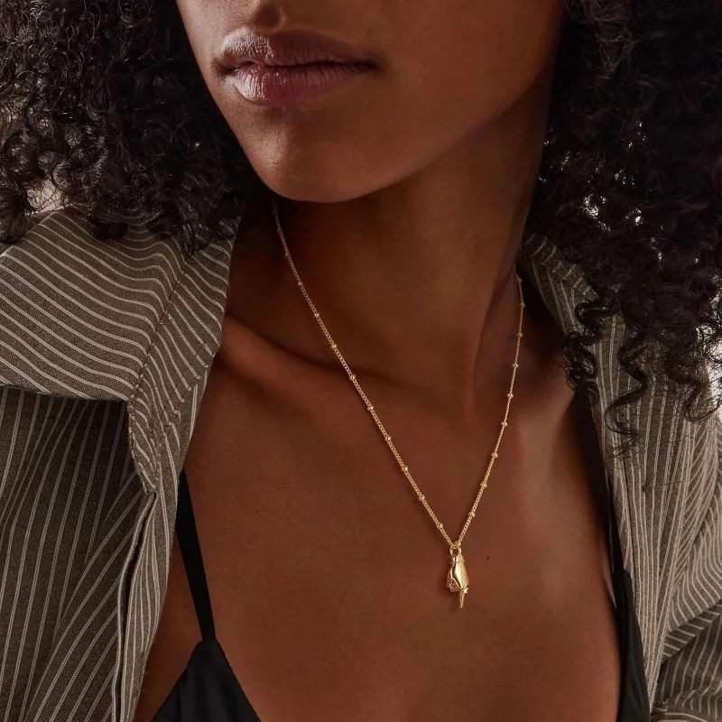 14K Gold Plated Hand Pendant Neckalces for women Gifts for Friends Hand Sign Language Trendy Charm Gesture Necklace Jewelry Gift