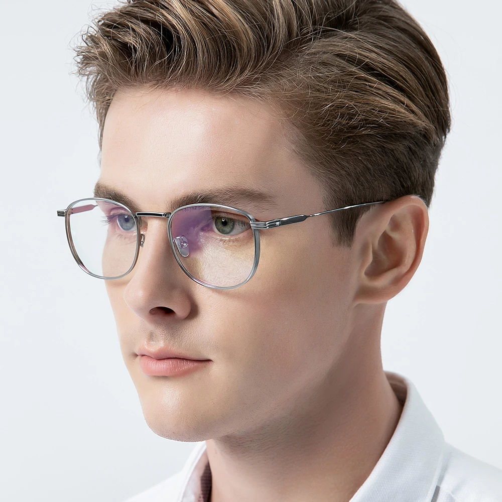 FONEX Pure Titanium Eyeglass Frame Men Brand Design Vintage Round Glasses Women Japanese UItralight High-Quality Eyewear 8517