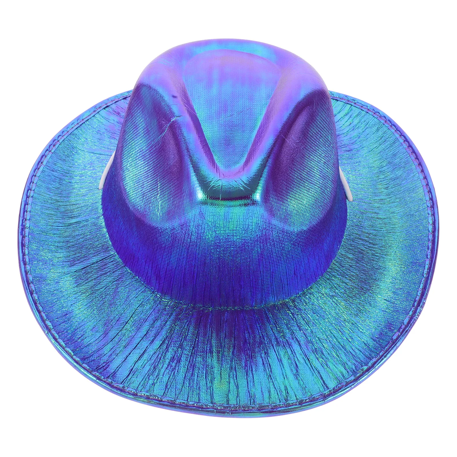 

Unisex Western Style Iridescent Cowgirl Sparkle Cowboy Uv Protection Wide Brim Sun For Festival Birthday