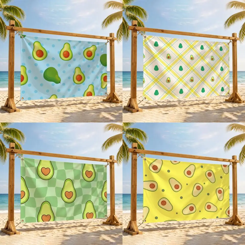 Avocado Pattern Flags Tapestry Creative Pattern Photo Living Room Wall Art Party Outdoor Decor