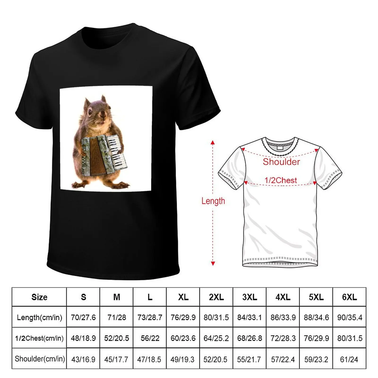 Squirrel Playing an Accordion T-Shirt man t shirts for men casual T-Shirt