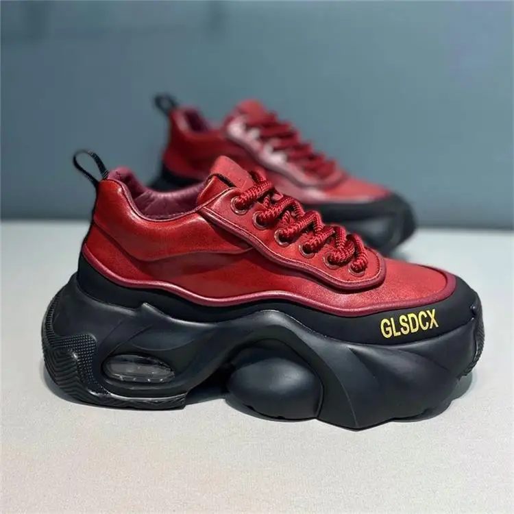 Thick Sole Autumn Mens Sports Footwear Fashion Man Run Shoes Shock Absorption Sneakers for Male Outdoor Wear-Resistant Anti Slip