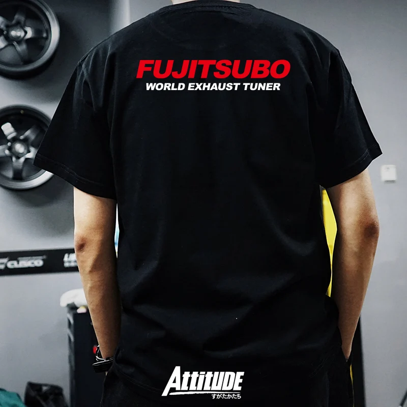 

2025 Summer JDM Fujitsubo FGK T-Shirt Men's Throat King Exhaust Modified Culture 100% Cotton Short Sleeve Streetwear Graphic Tee