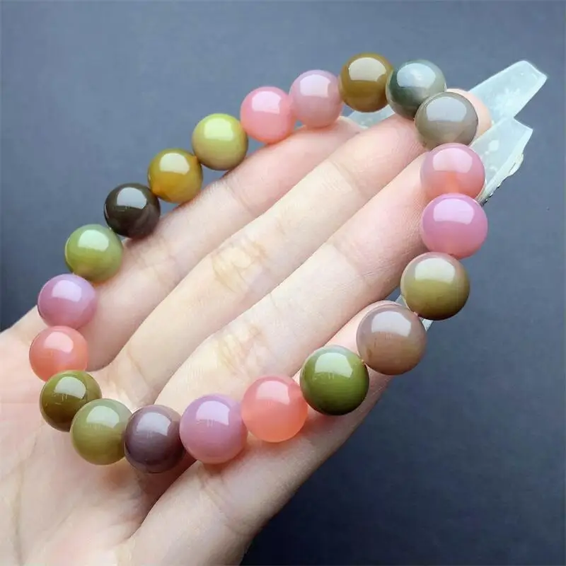 9MM Natural Yanyuan Agate Bracelet Healing Fengshui Stone For Women Men Jewelry Fashion Christmas Gift 1PCS