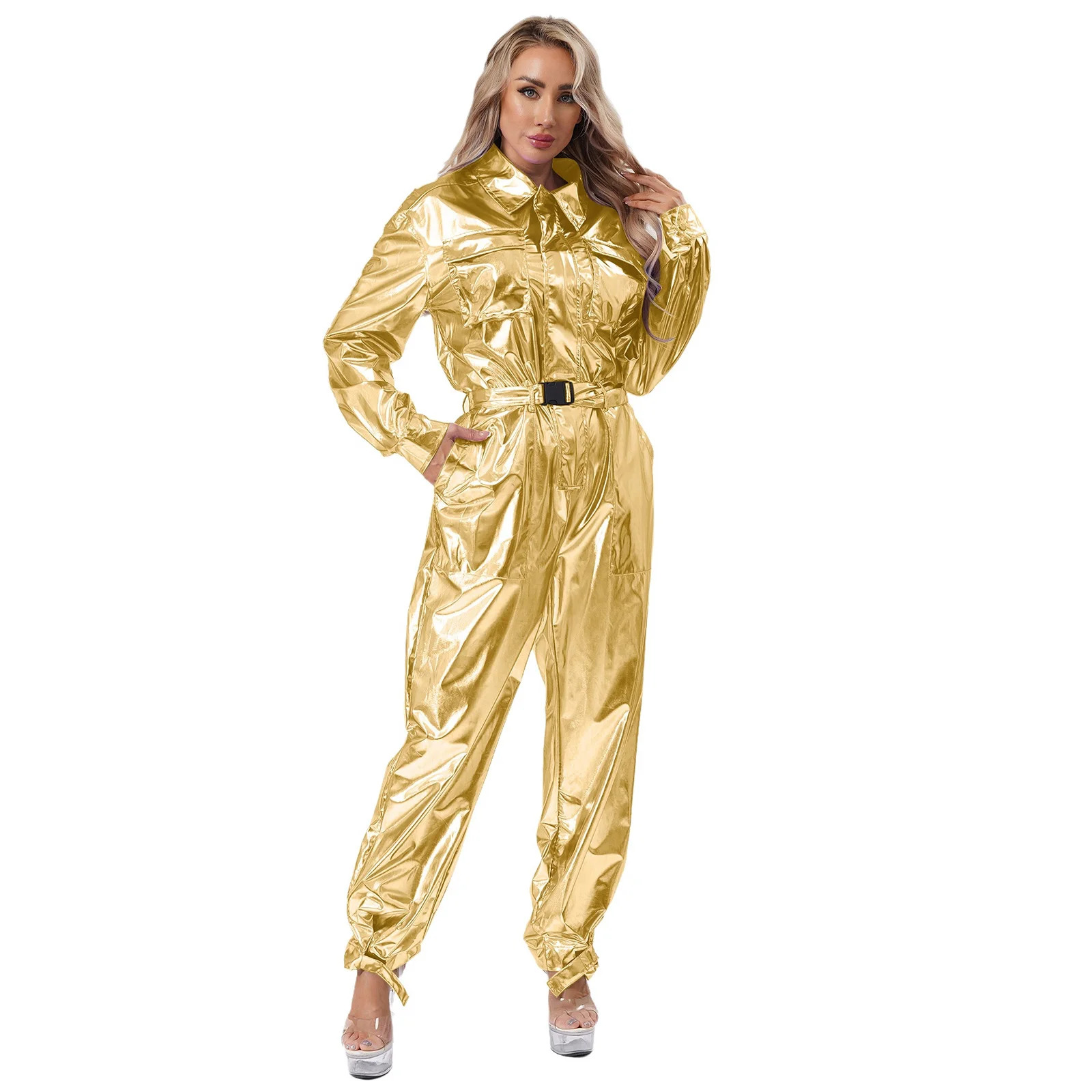 

Женский голографический блестящий космонавт, дискотека, танго, танцевальное представление, комбинезоны, модный костюм на Хэллоуин, космический костюм для ролевых игр