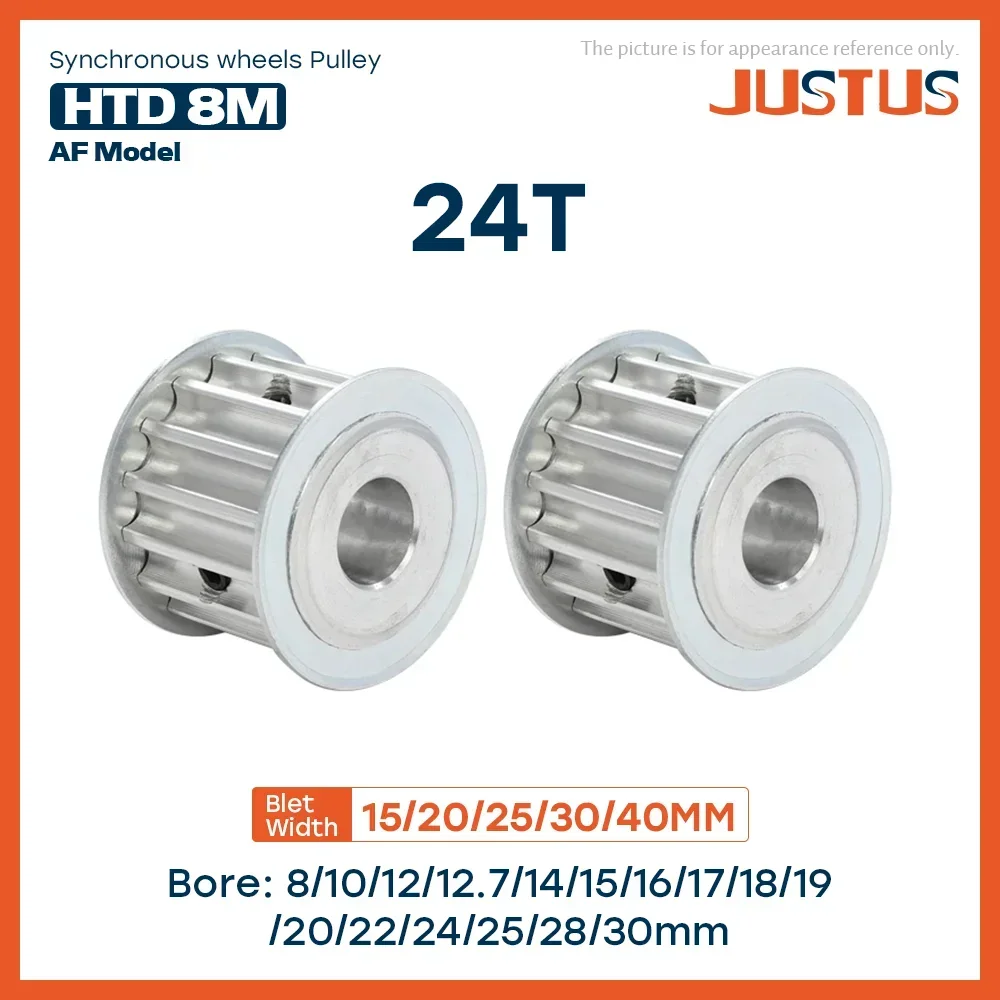 

HTD 8M Synchronous Pulley 24Teeth Bore 8-30mm Teeth Pitch 8 mm Slot Width 16/21/27/32/42 mm For 15/20/25/30/40mm 8M Timing Belt