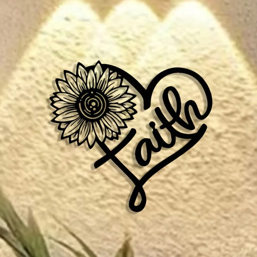 Religious Faith Metal Wall Plaque Modern Inspirational Decor Ideal Gift for Home Office