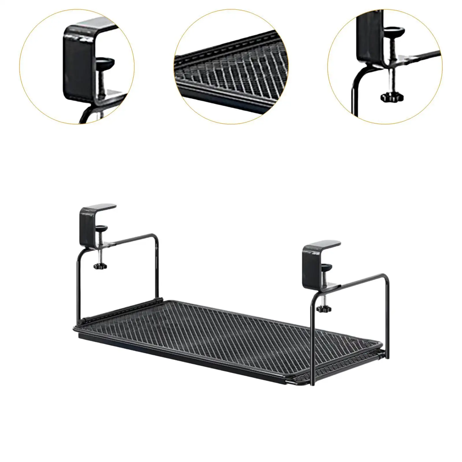 Under Desk Storage Tray Adjustable Iron Shelf Organizer for Home Office Cable Management Easy Installation