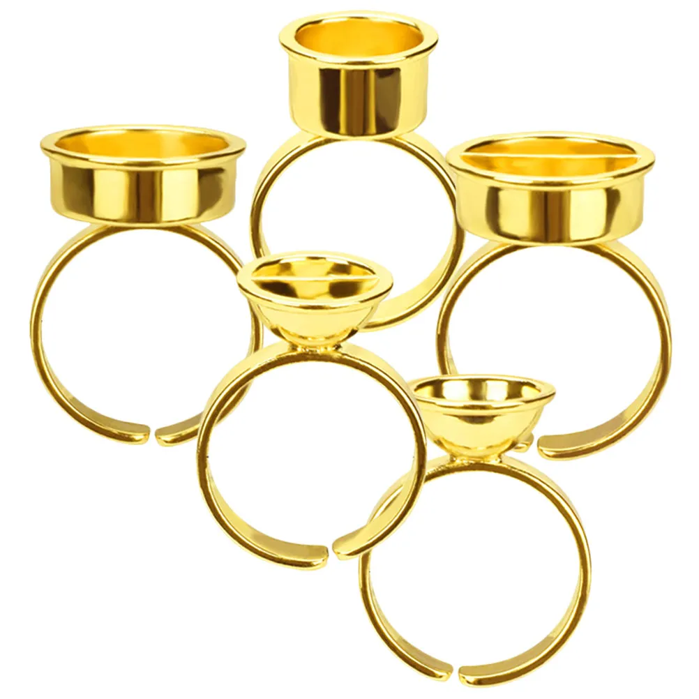 

Набор из 5 колец-держателей для клея и пигмента из нержавеющей стали для тату и наращивания ресниц, принадлежности для тату-мастеров и мастеров по наращиванию ресниц